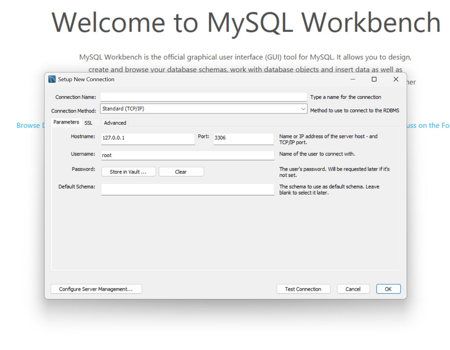 MySQL Workbench Connection